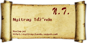 Nyitray Tünde névjegykártya